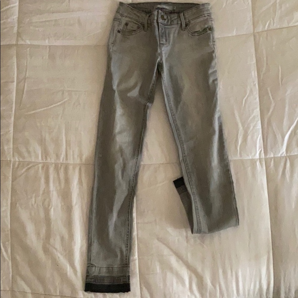 Tractr Girls Grey High Rise Skinny Jeans